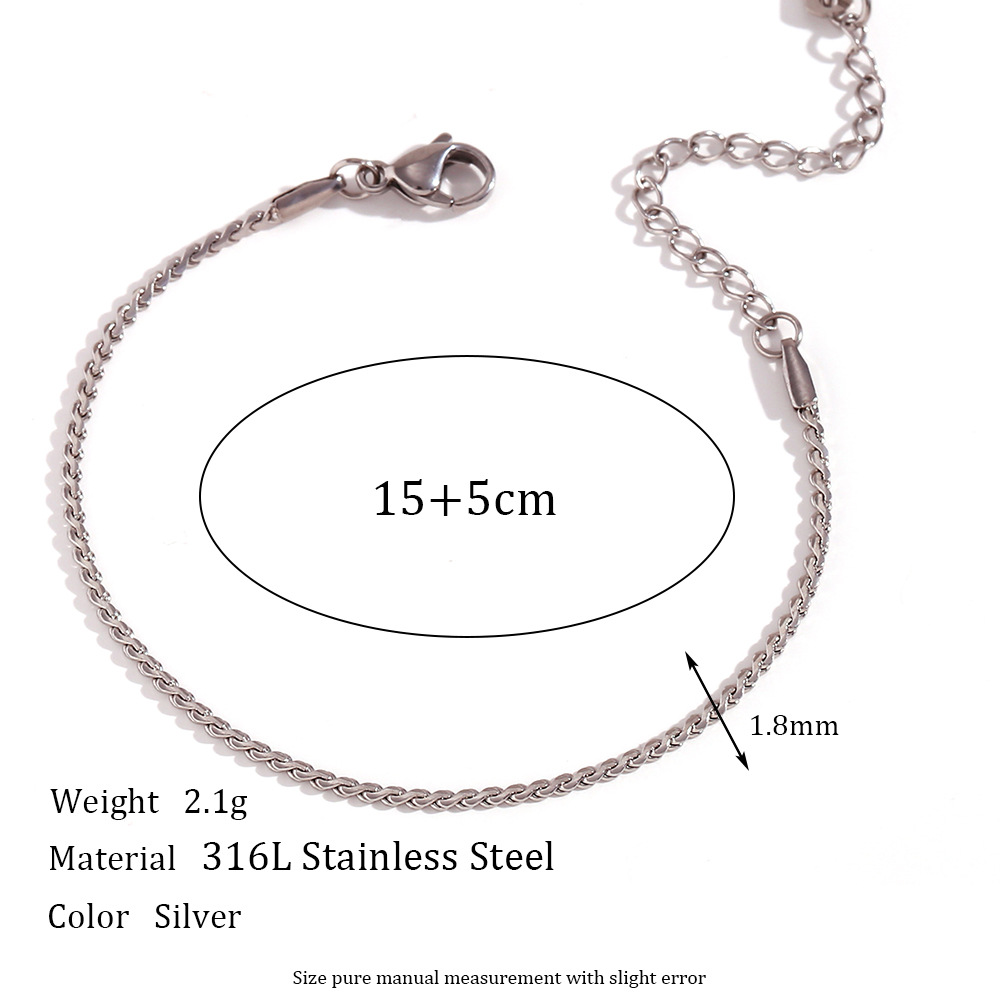 7:1.8mm S chain - Steel bracelet -15cm 5cm