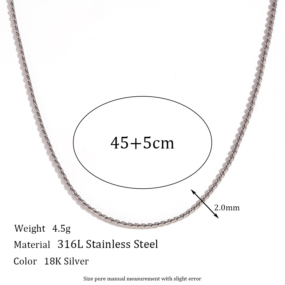 10:1.8mm S chain - Steel necklace -45cm 5cm