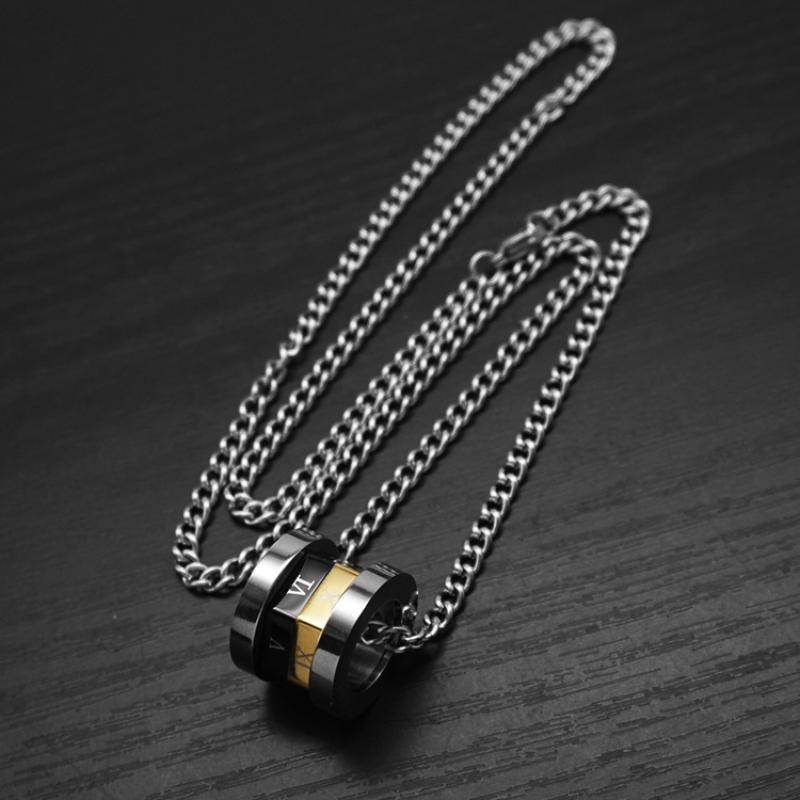 Black gold large with 55cm Cuban chain