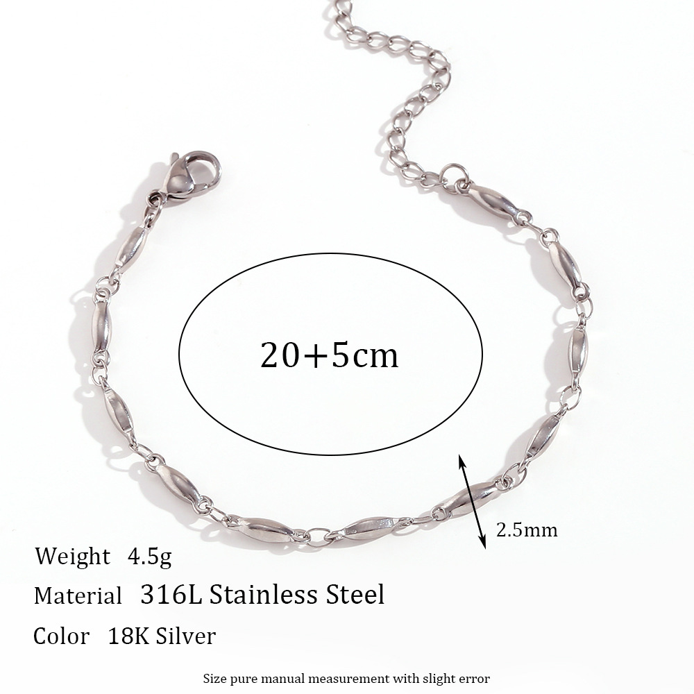 2.5mm handmade chain - Steel anklet -20cm+5cm