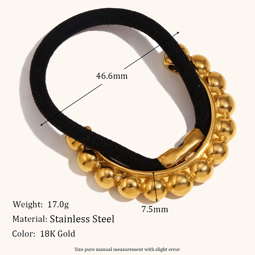 3:Bead arrangement hair tie - Gold