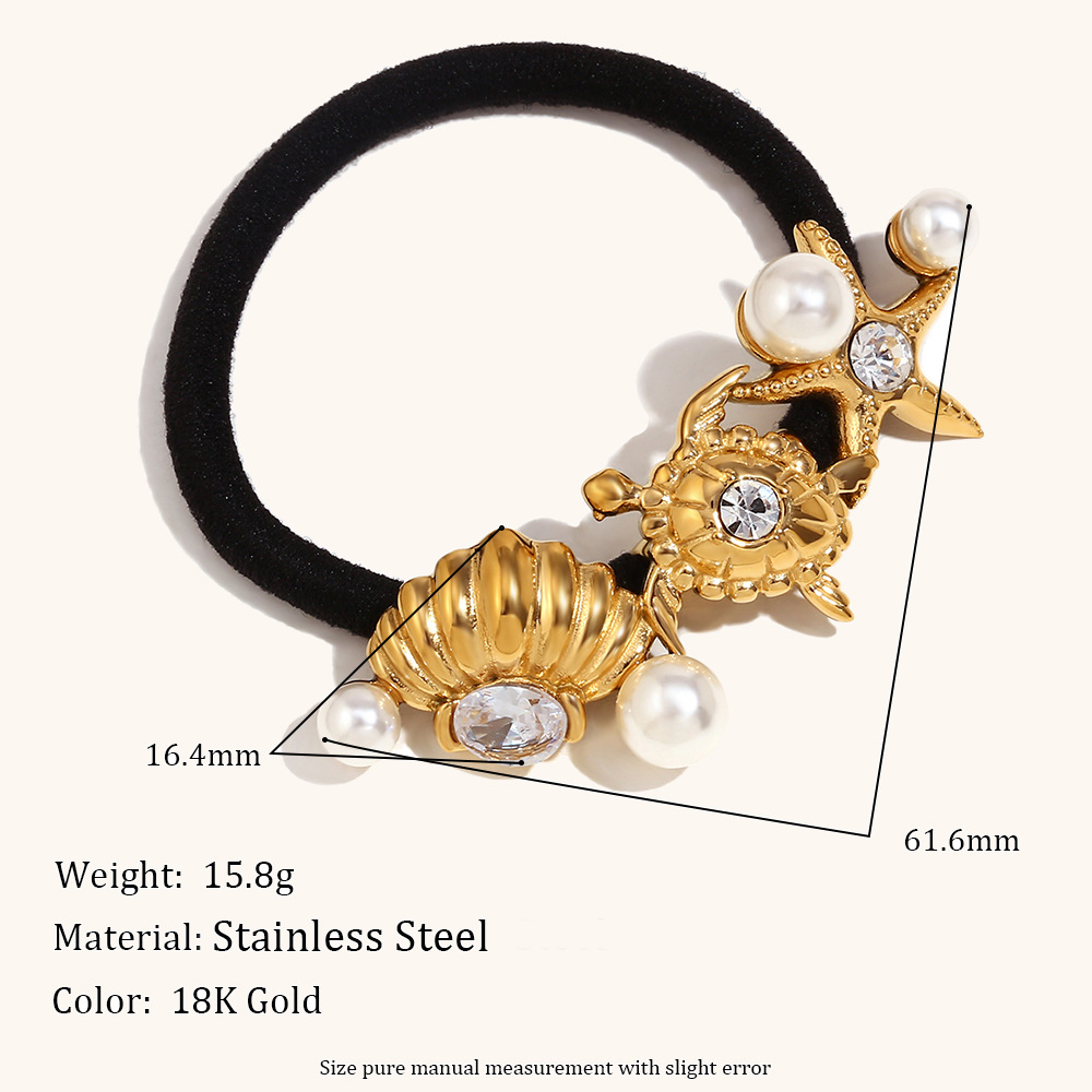 13:Marine animal hair tie - Gold