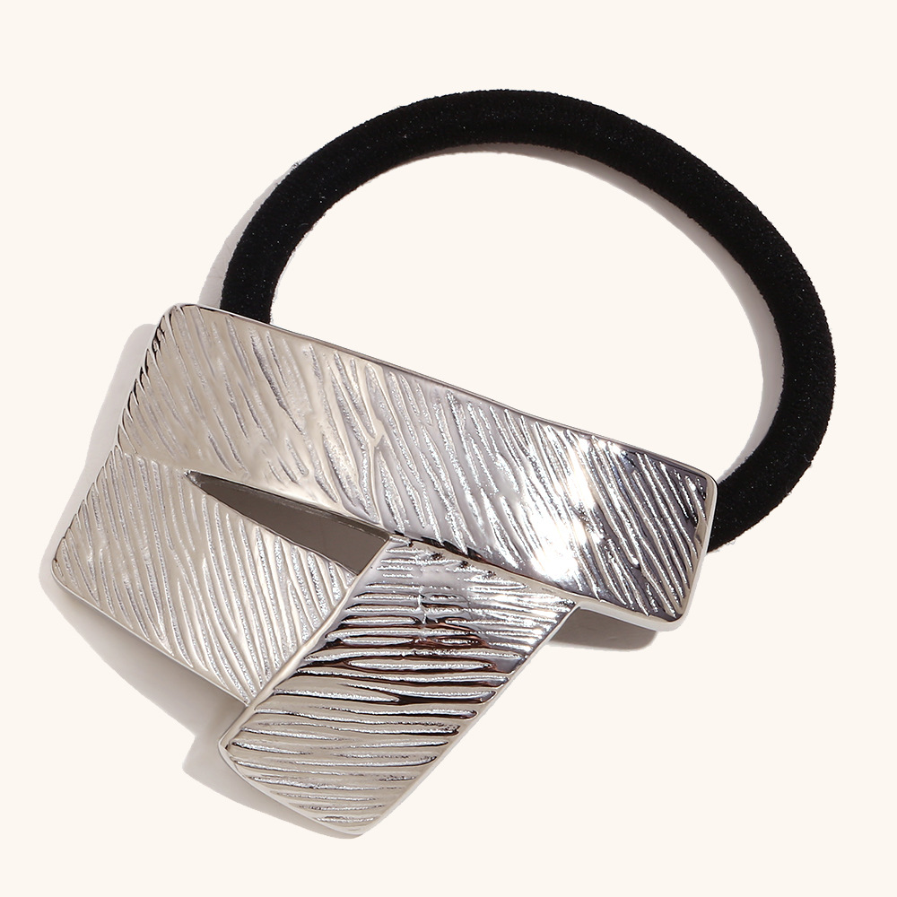 16:Origami hair tie - Steel color