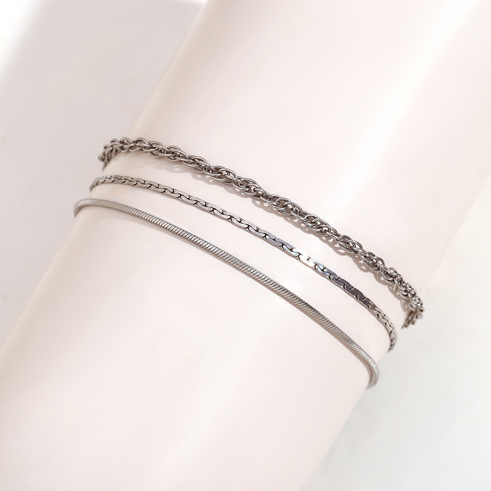 3 layer chain combination with No. 2 anklet - stee