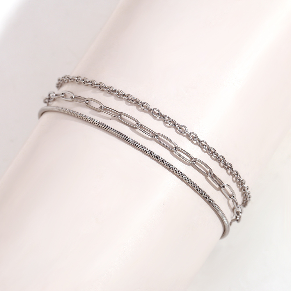 3 layer chain combination with No. 4 anklet - stee