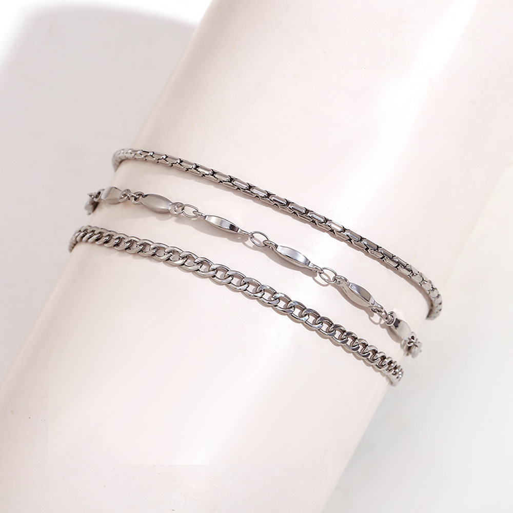 3 layer chain combination with No. 5 anklet - stee