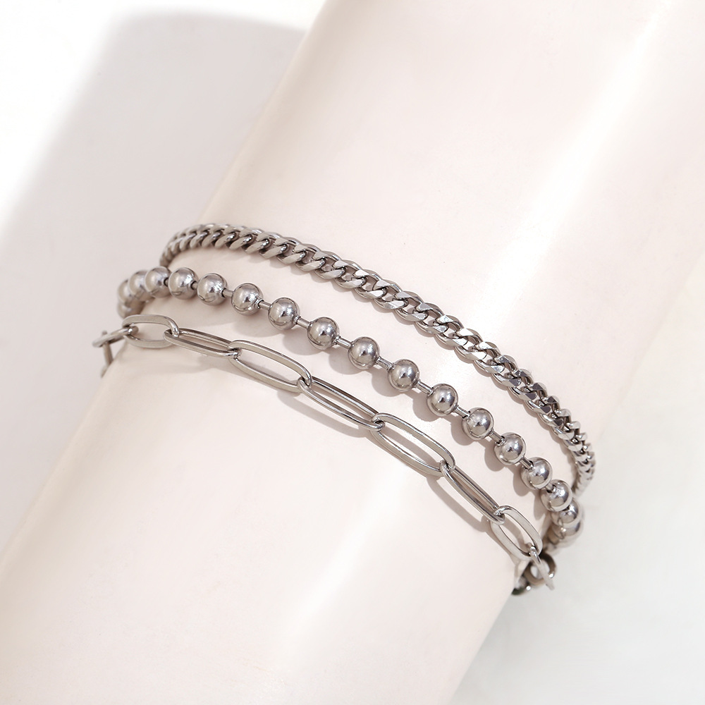 3 layer chain combination with No. 1 anklet - stee