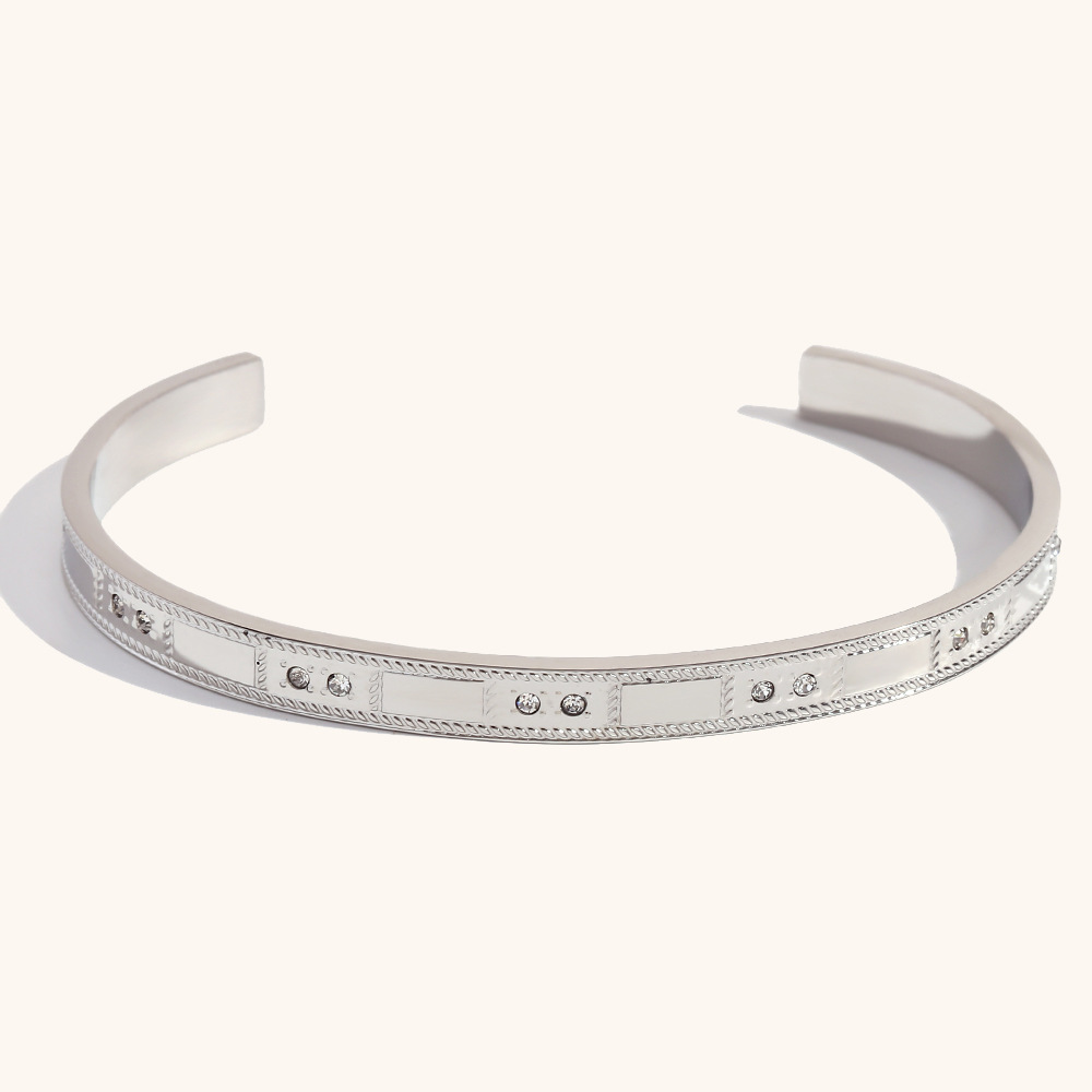 Geometric design series bracelet second-steel colo