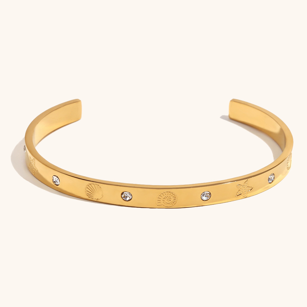 3:The third style of ocean wind pattern bracelet-gold