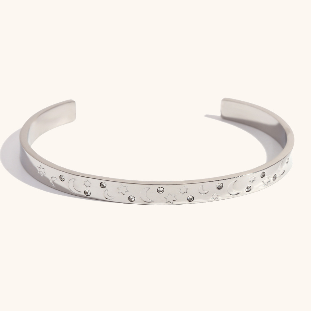 15:Geometric design series bracelet third-steel color