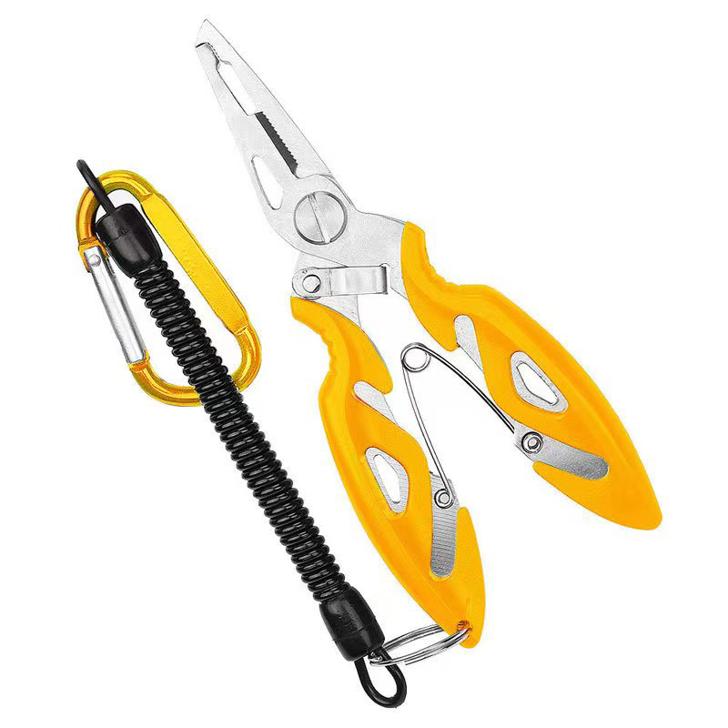 Small yellow pliers - loose rope - cloth bag packing