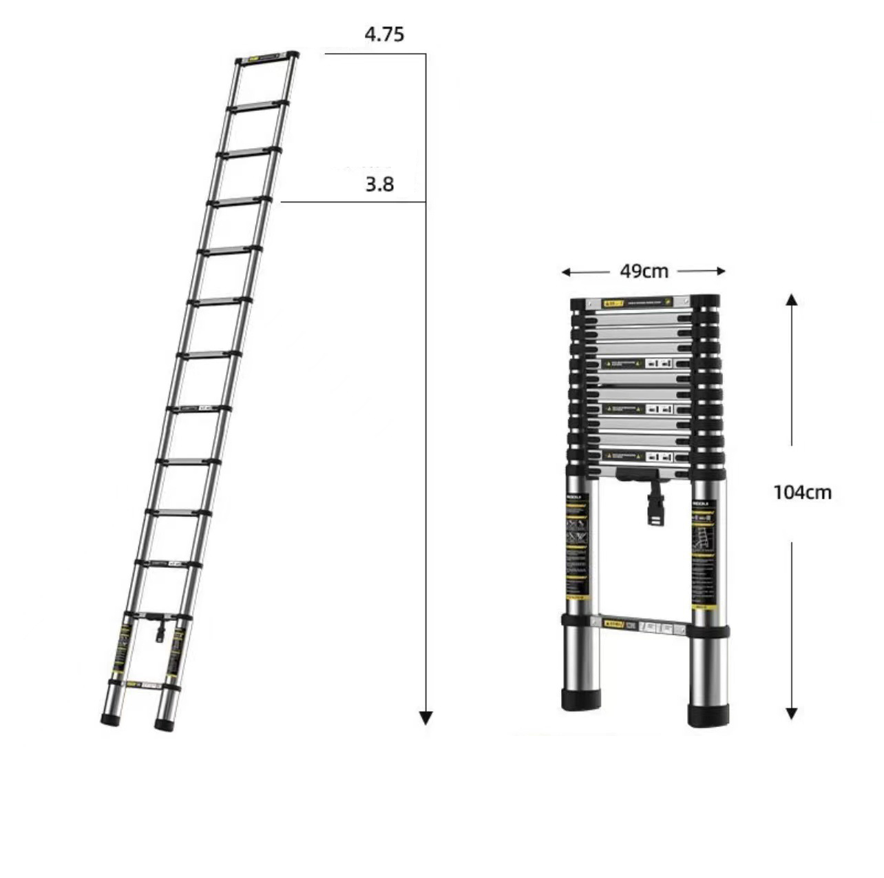 Thickened seamless steel pipe ladder 5.1 meters