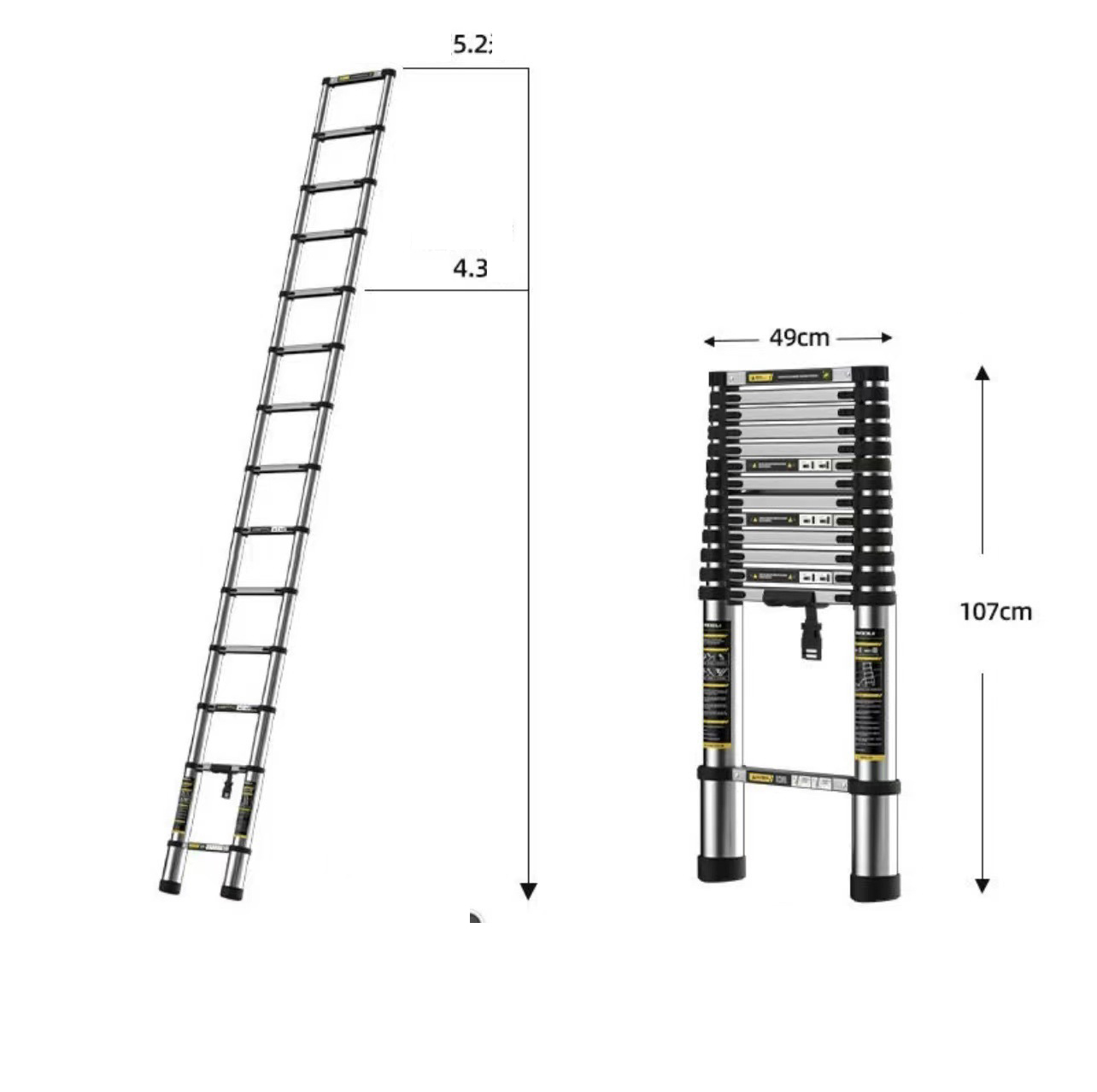 Thickened seamless steel pipe ladder 5.5 meters