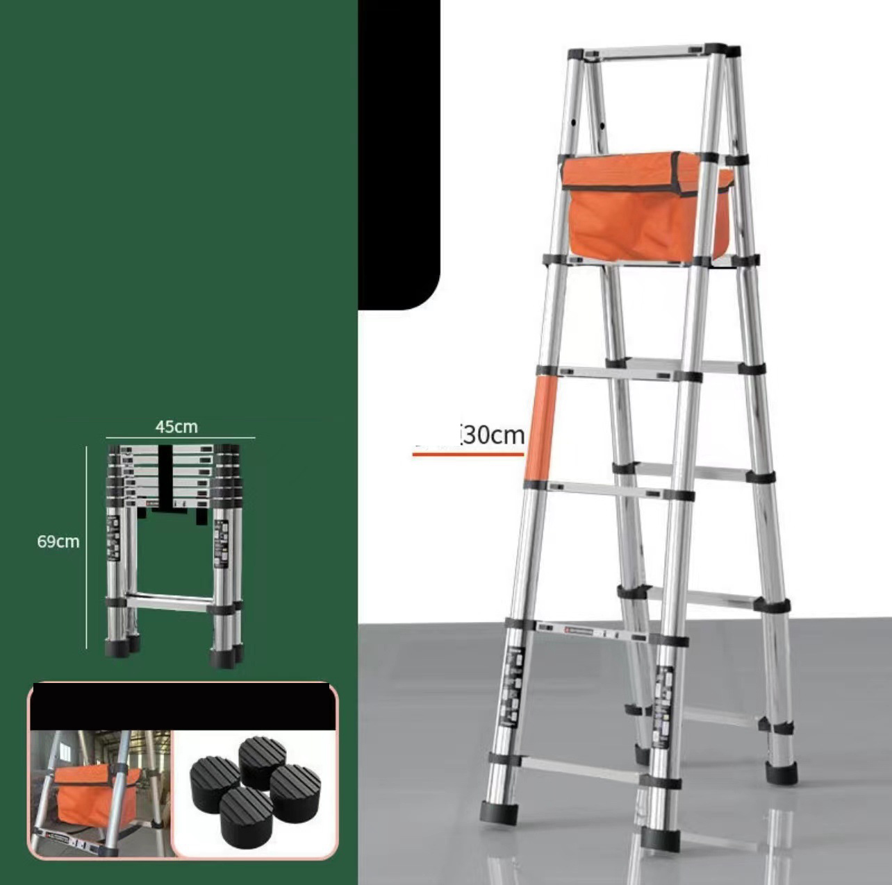 Thickened seamless steel pipe miter ladder 2.0 and 2.0 meters