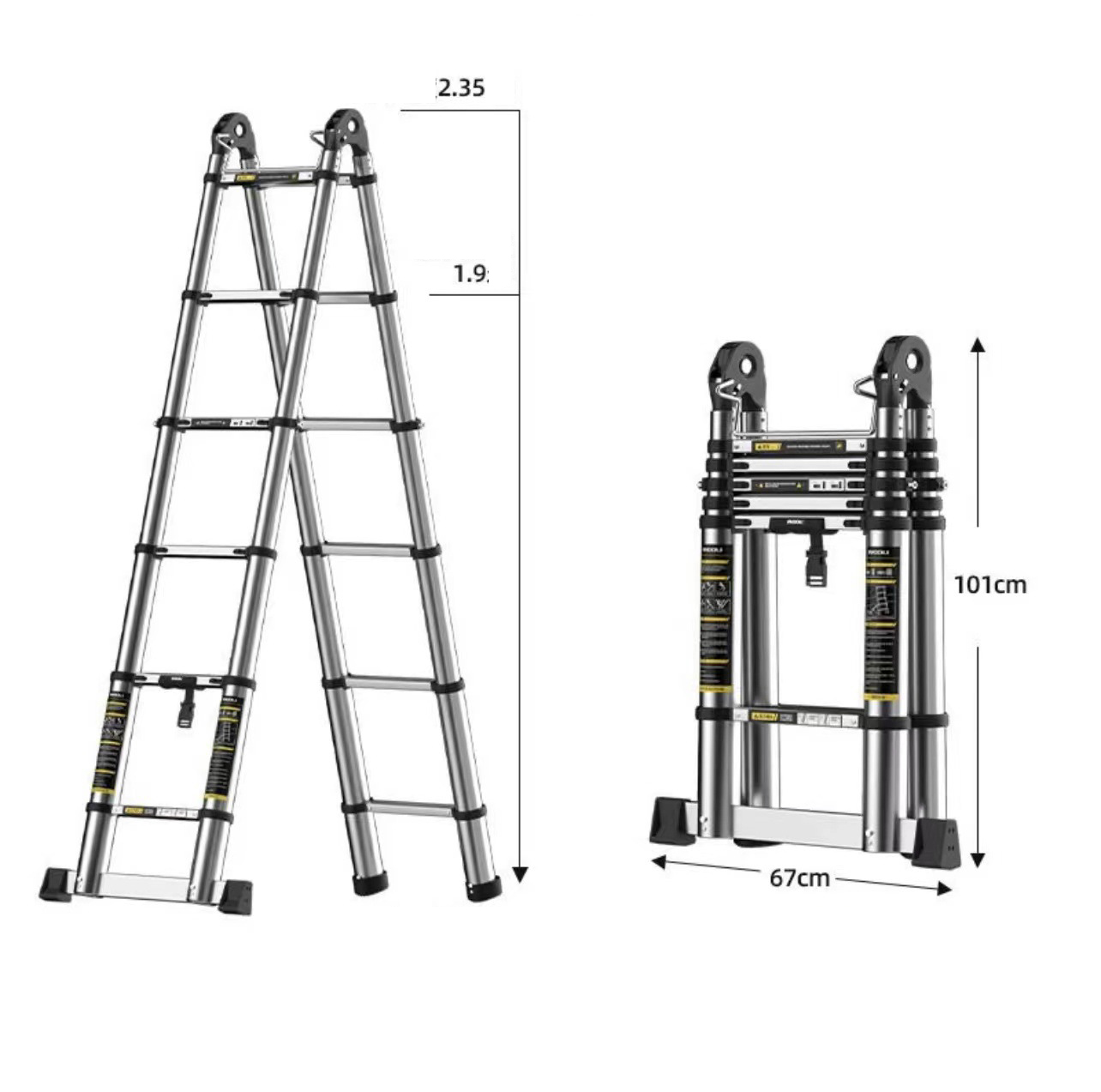 Thickened seamless steel pipe multi-functional 2.5m joint ladder