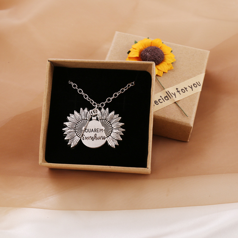 Double-sided ancient silver sunshine sunflower