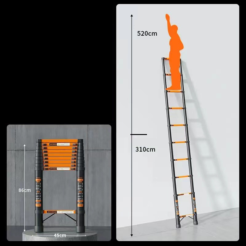 Stiffened steel ladder 3.9 m