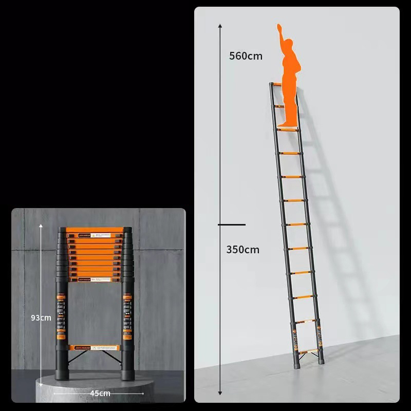 Stiffened steel ladder 4.3 meters feed hook