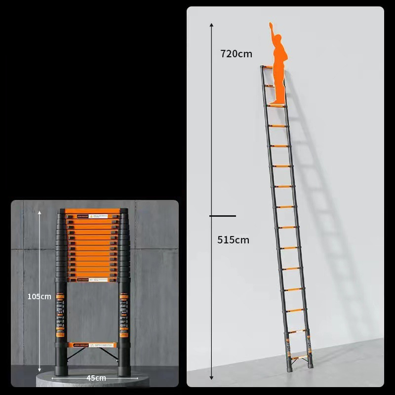 Reinforced and hardened steel ladder 5.9 meters feed hook