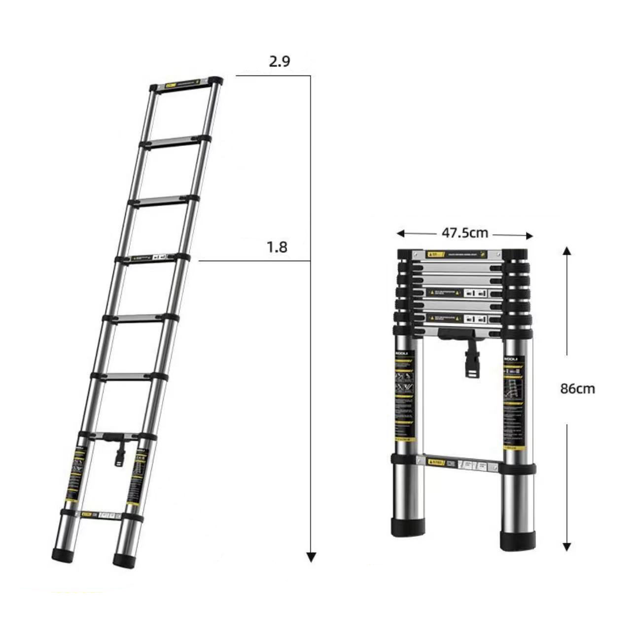 [High quality stainless steel] 3.1m straight ladder