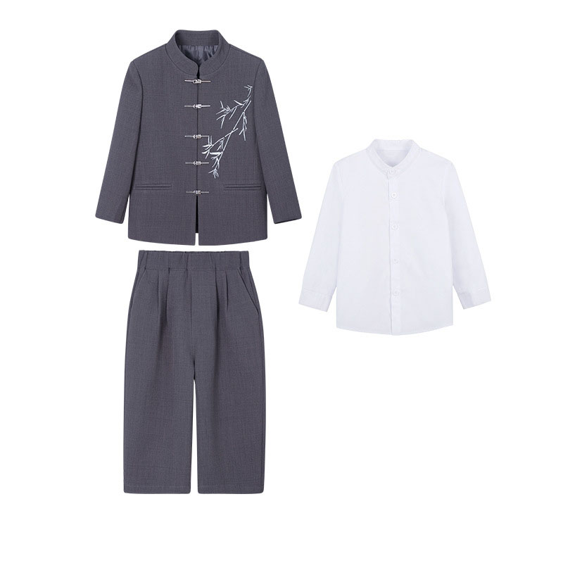 Grey three-piece set (Shirt ,Jacket and trousers)