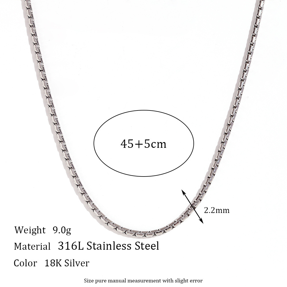 2.2mm hammer round imitation pearl chain - steel n