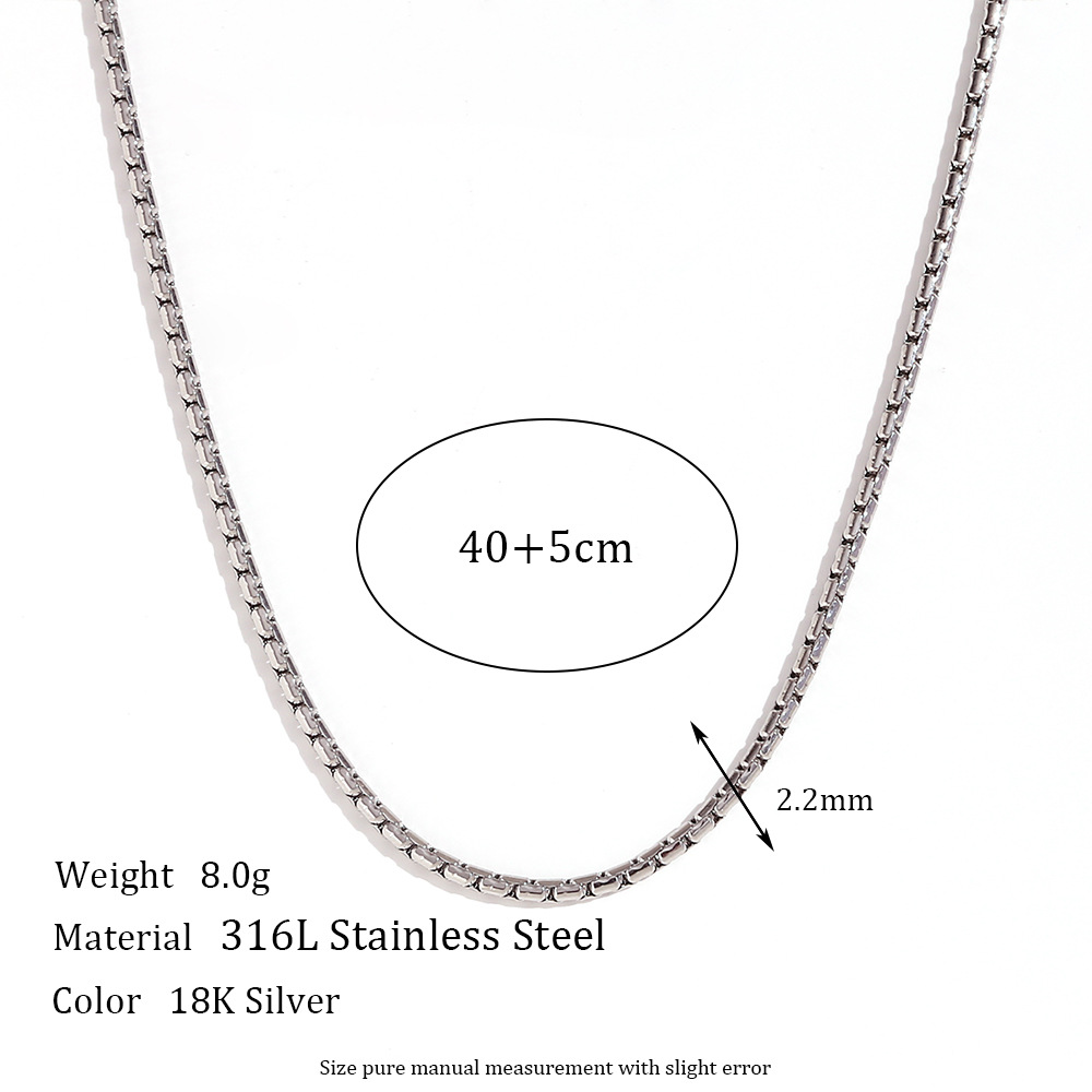 9:2.2mm hammer round imitation pearl chain - steel necklace -40cm 5cm