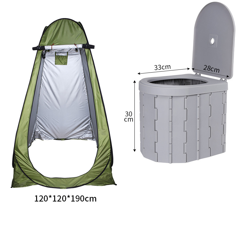 Light proof tent   folding toilet with cover