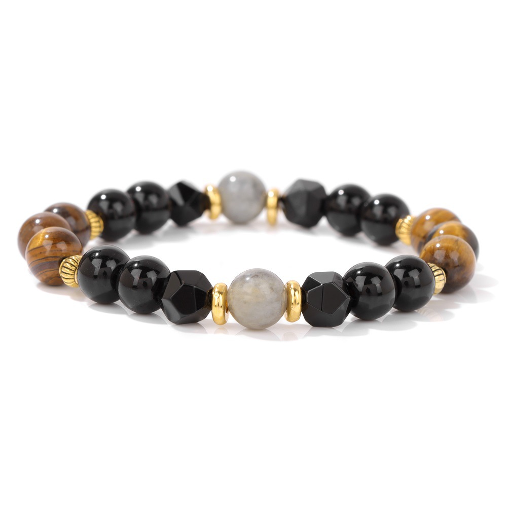 Yellow tiger eye stone black agate