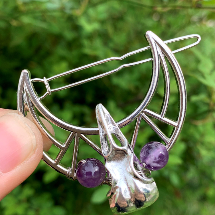 1:Silver purple crystal beads