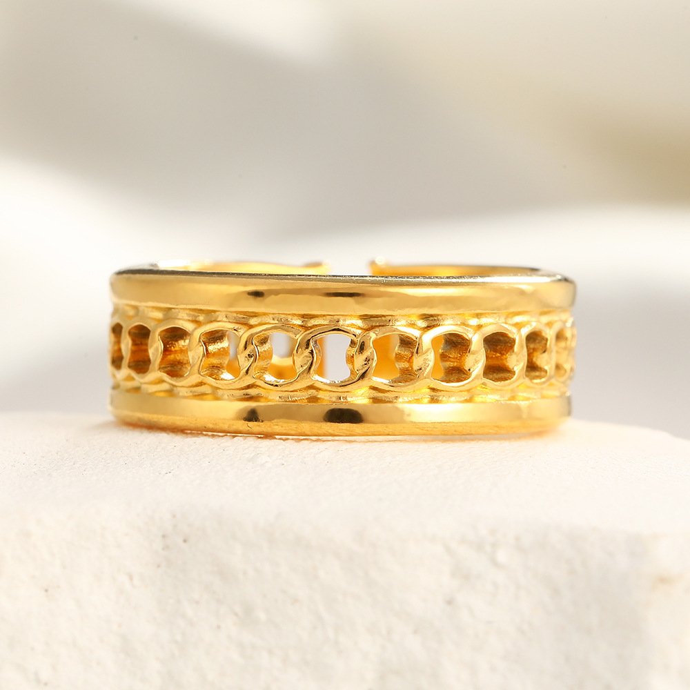 18k real gold ring hollow