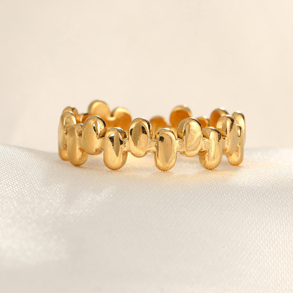 18k real gold oval irregular