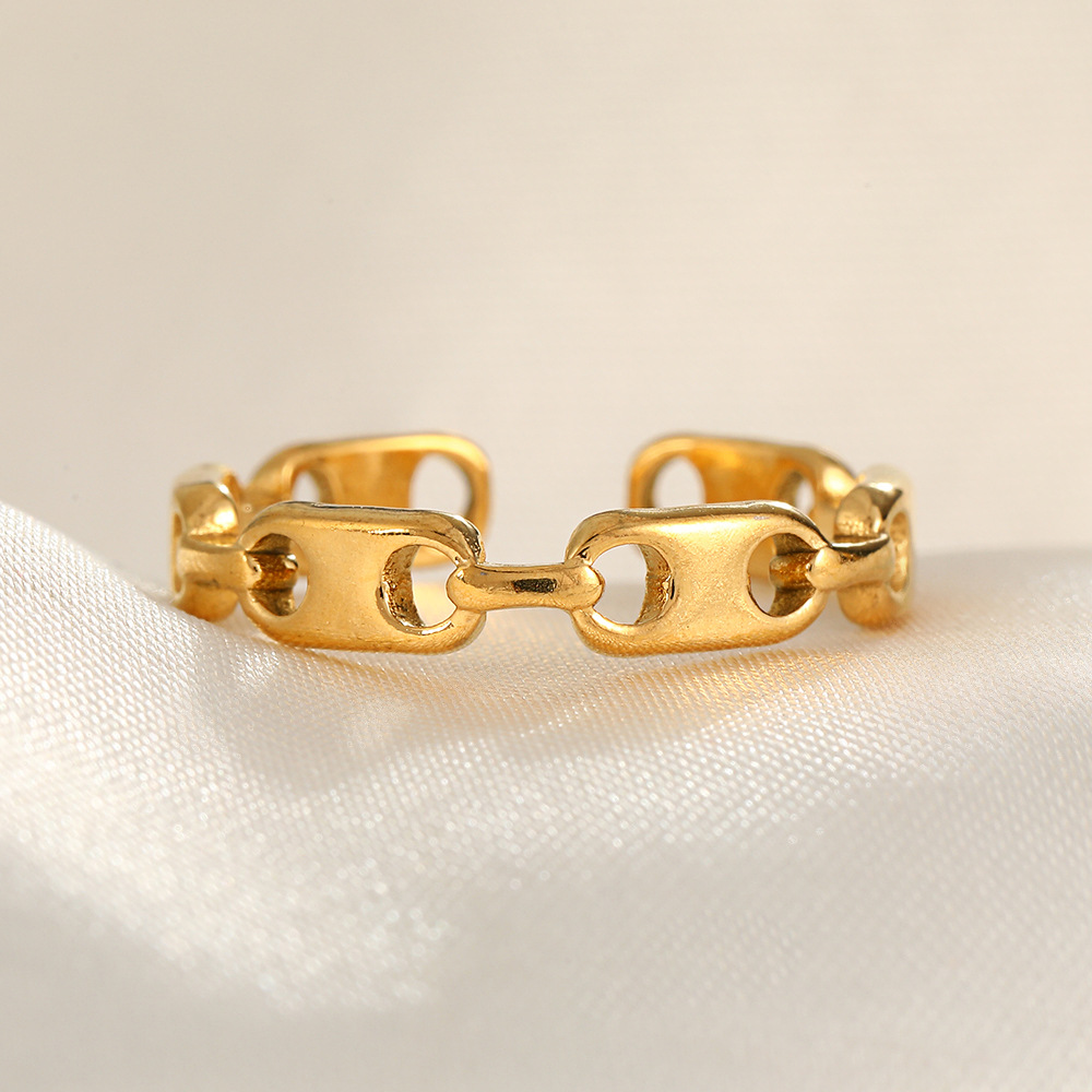 18k real gold oval hollow