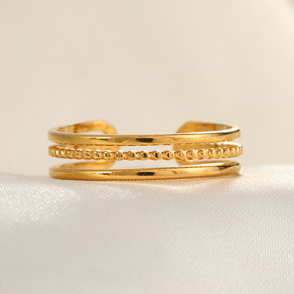 18k real gold simple lines