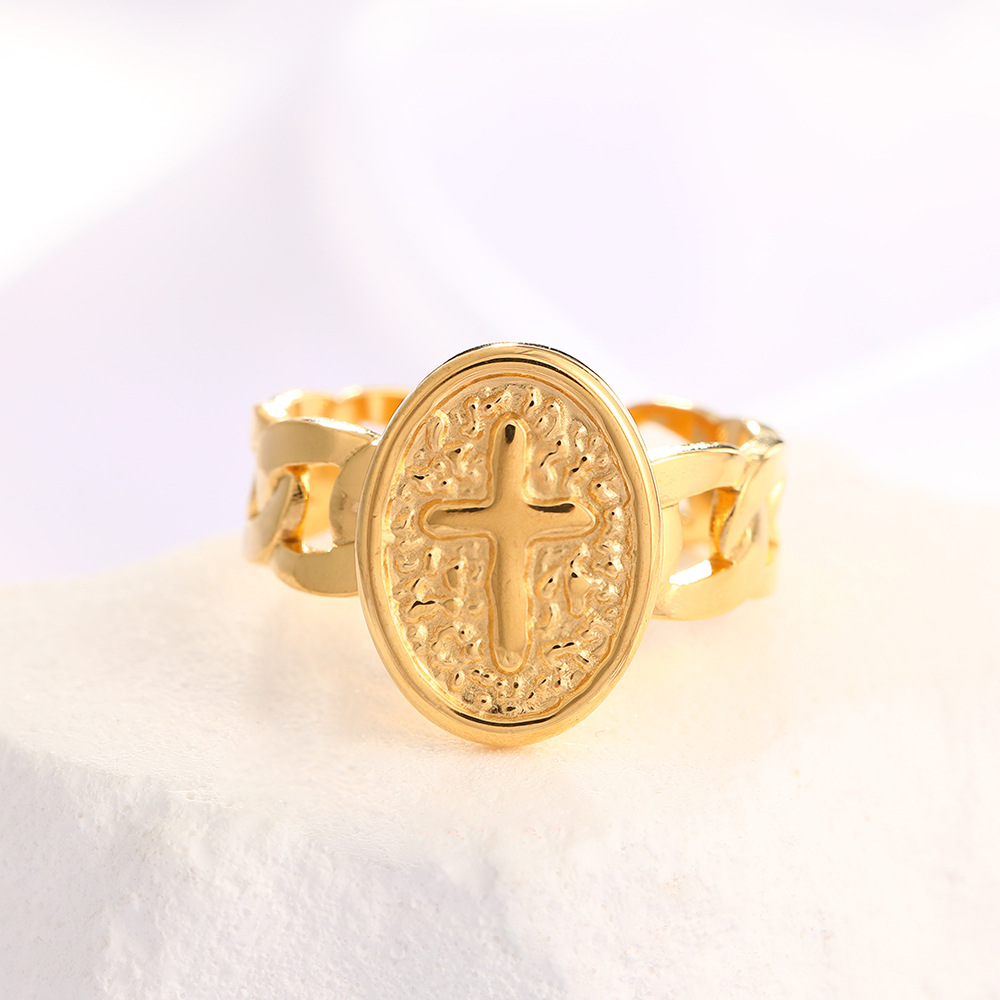 18k true gold circle cross