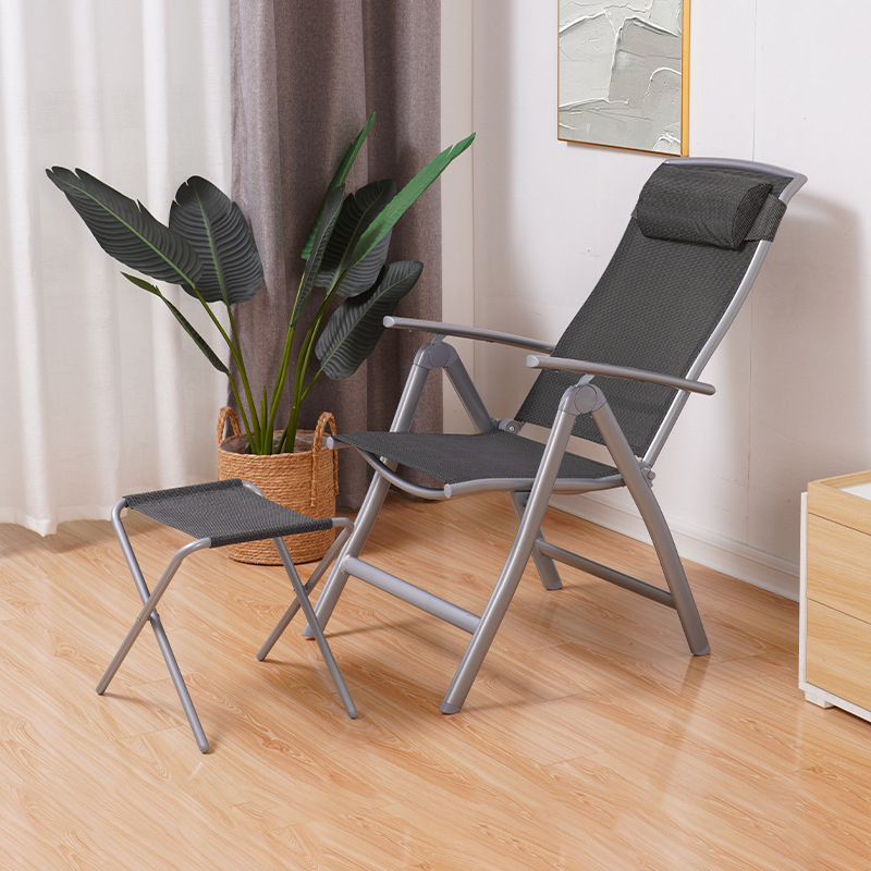 Folding chair with an Ottoman and a headrest