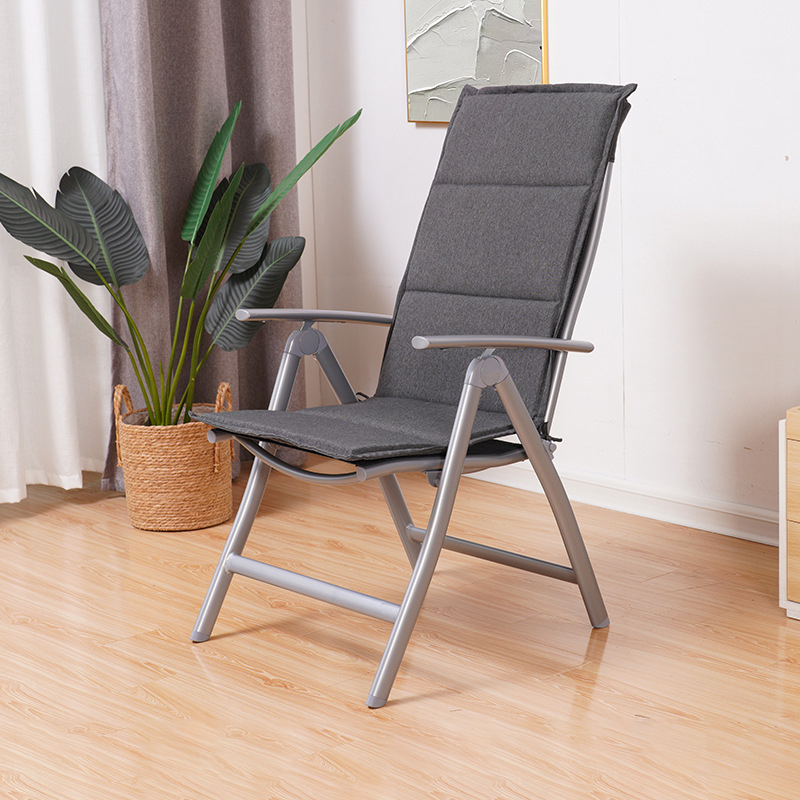 Folding chair darkening grey cushion with headrest