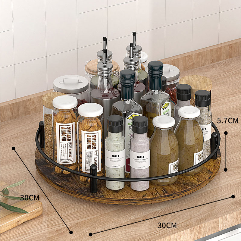 Single-layer wood circular seasoning rack