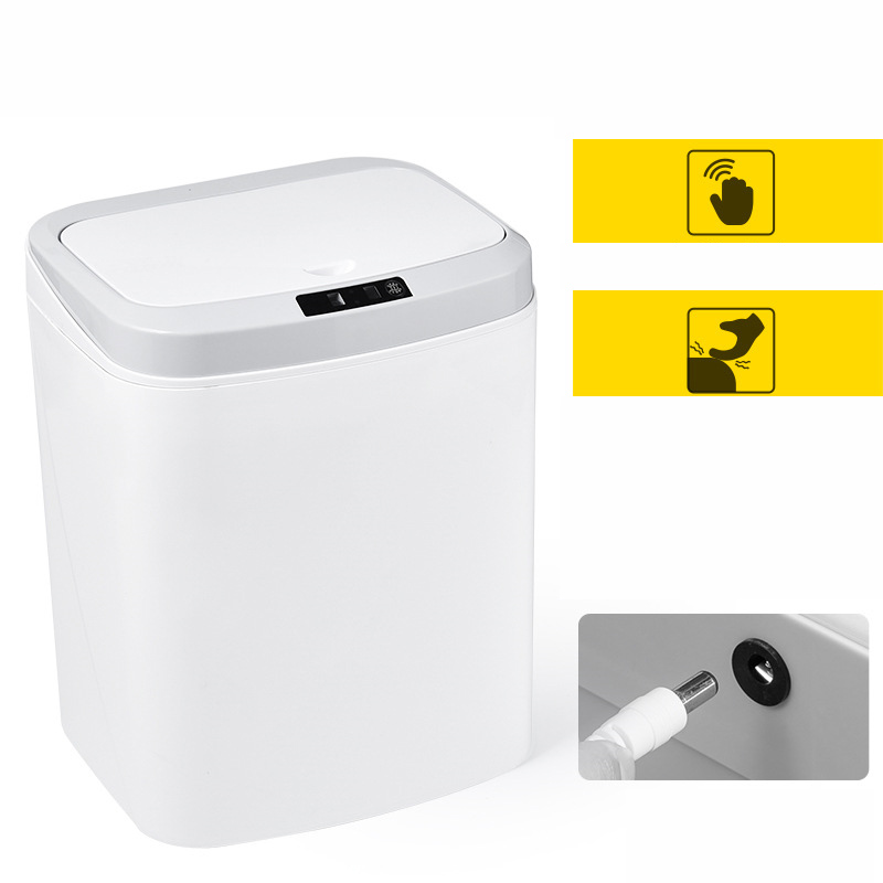 White 16L USB charging (infrared sensing   button   tap and kick bucket sensing) High fit -26.5x20.8x33cm