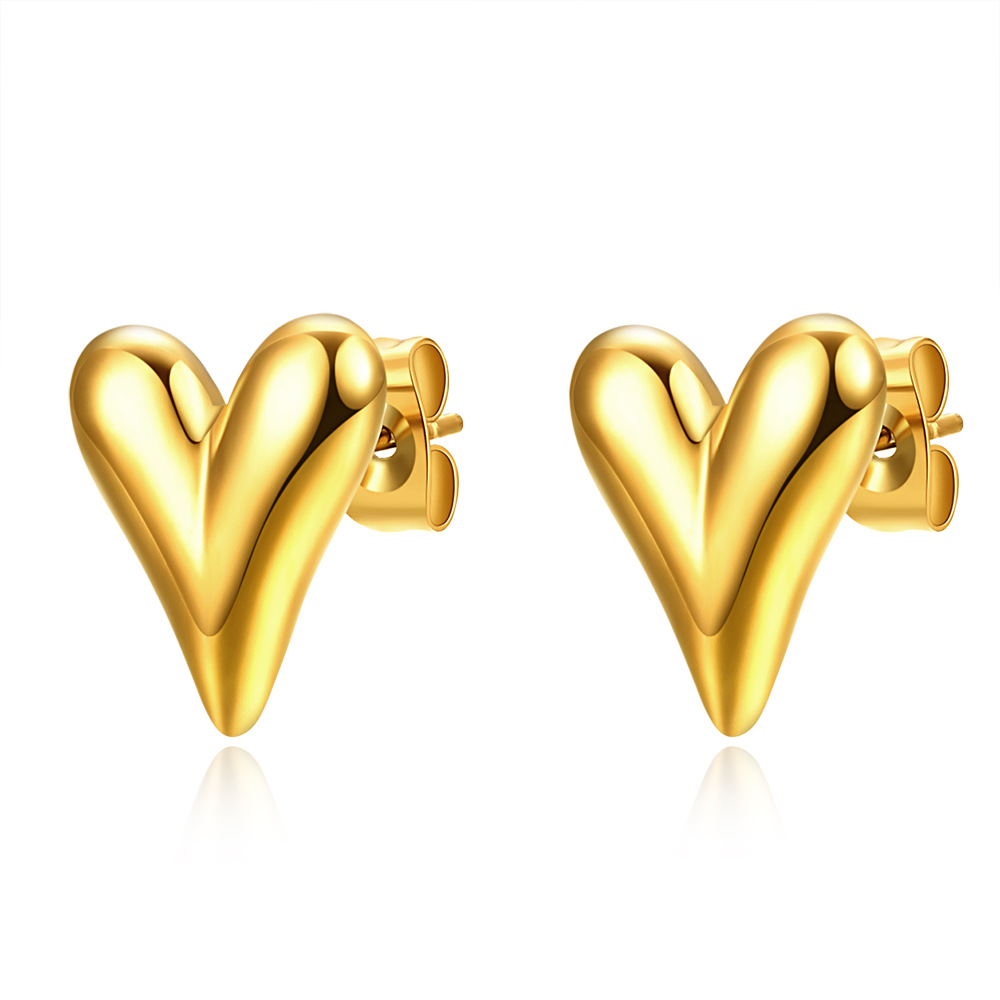 Gold stud earrings