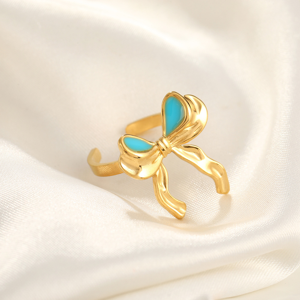 Golden cyan bowknot