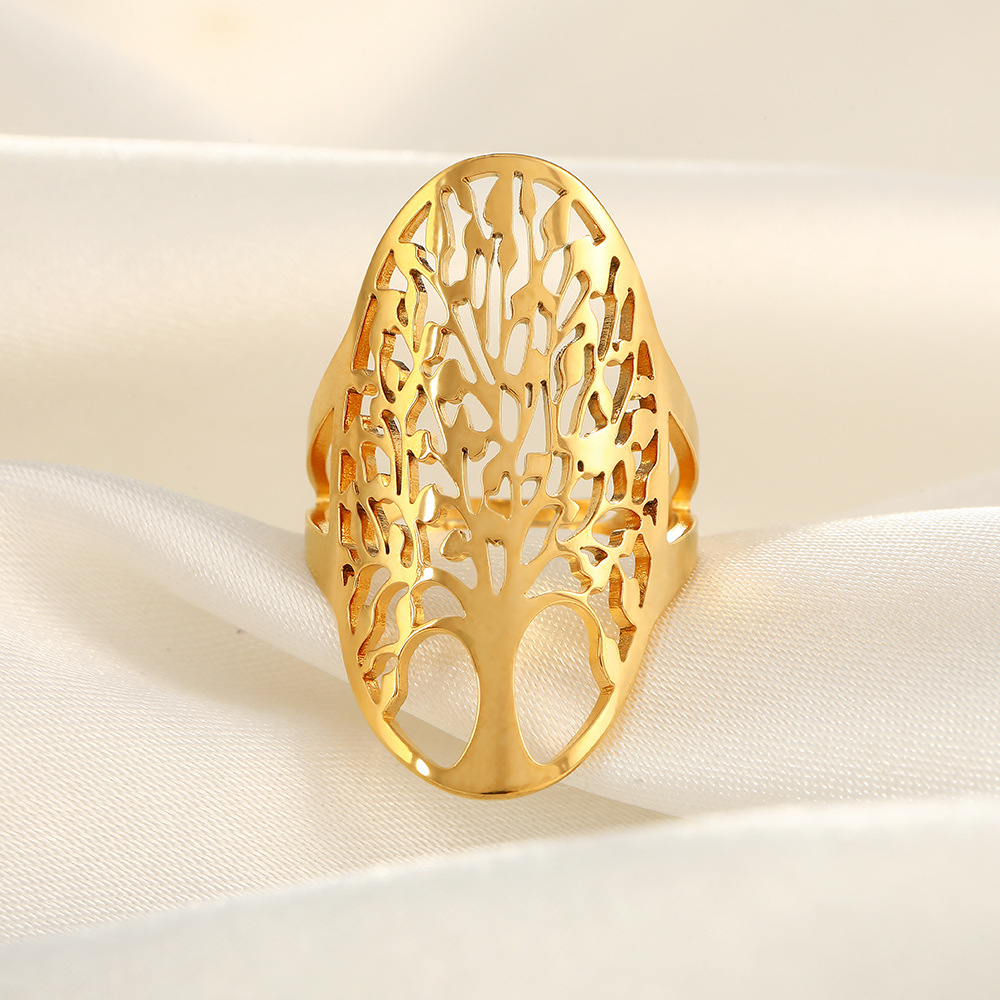 18k gold hollow tree