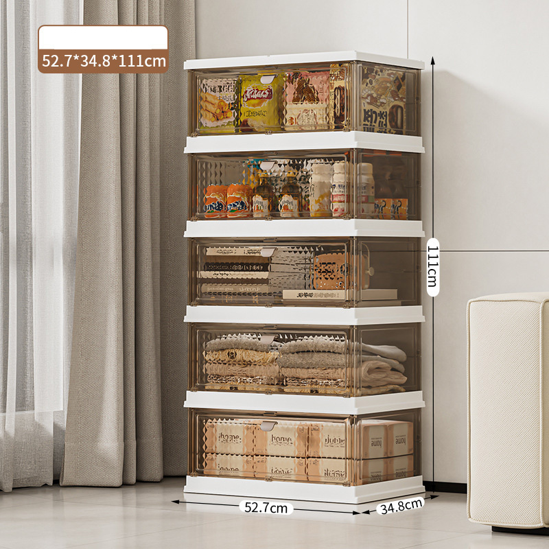 Integrated storage cabinet - white coffee color diamond shaped panel 5 layers