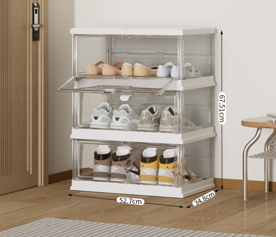 Integrated storage cabinet - white transparent panel 3 layers