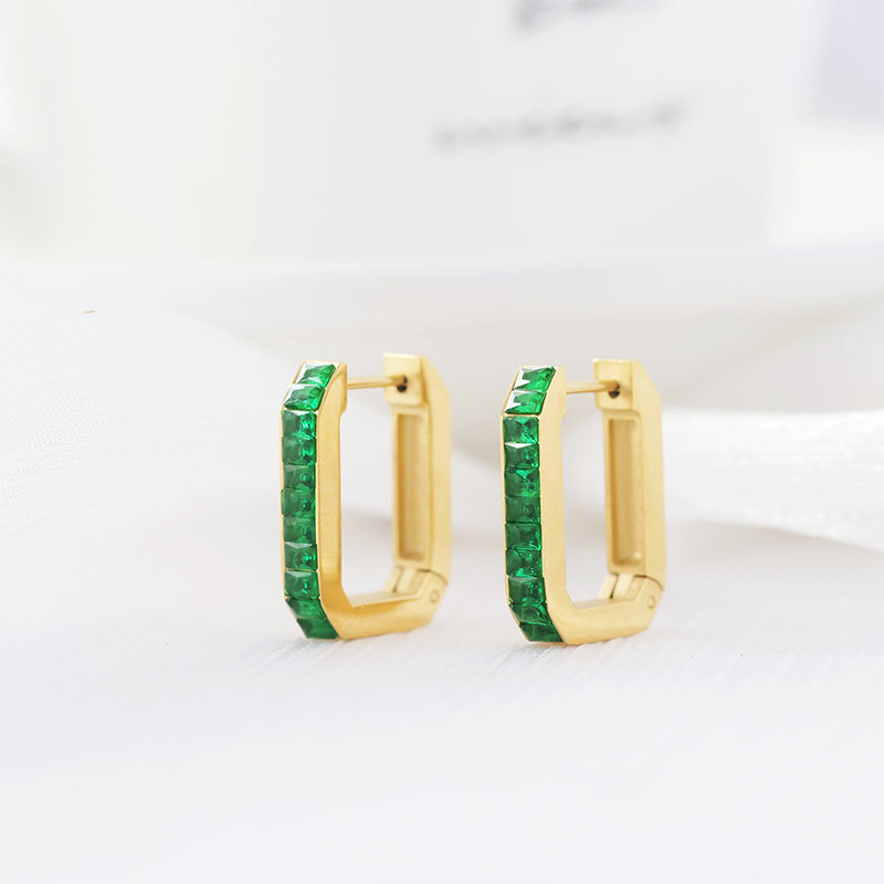 14K gold + green diamond