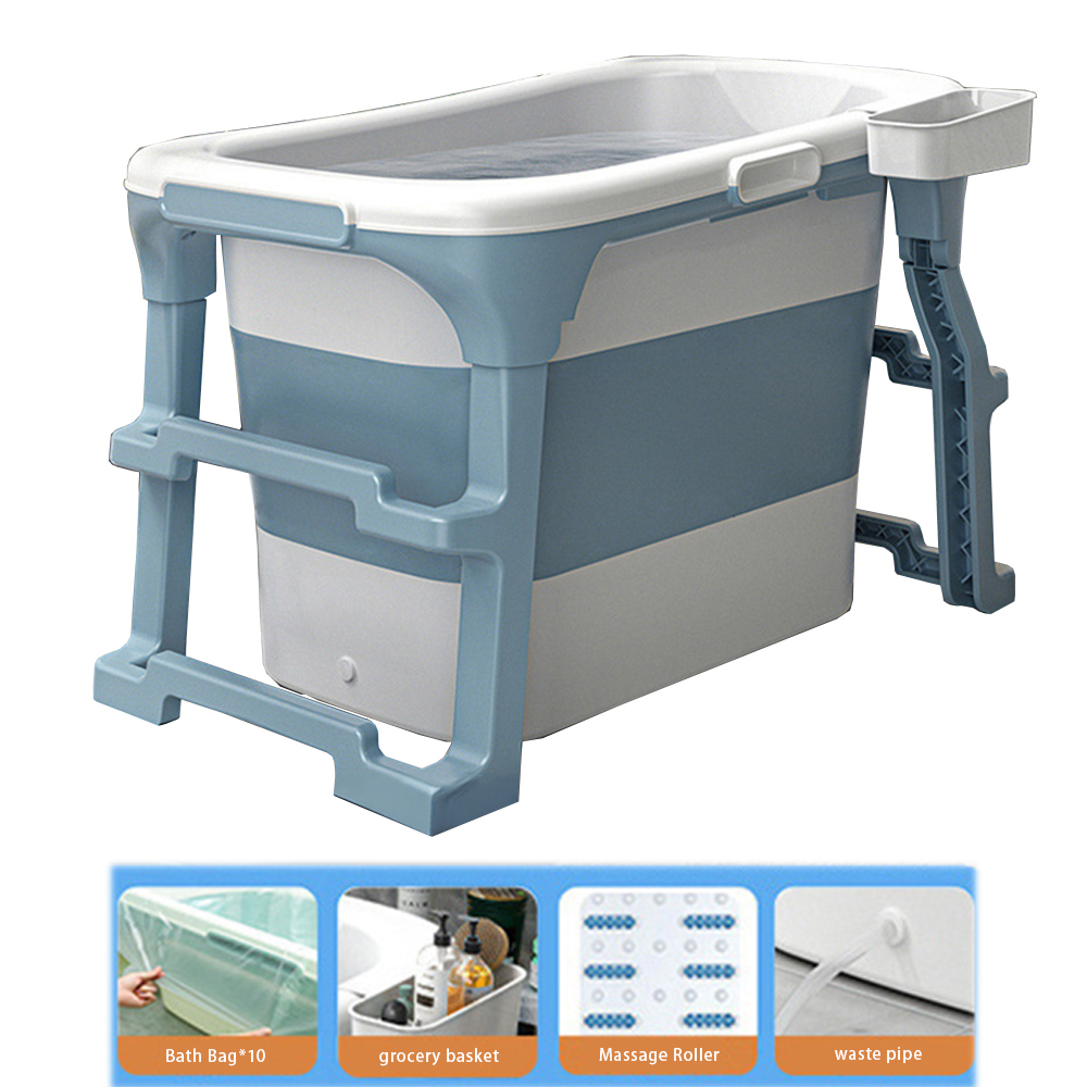 Sky Blue - No cover   bath bag   storage basket   massage wheel