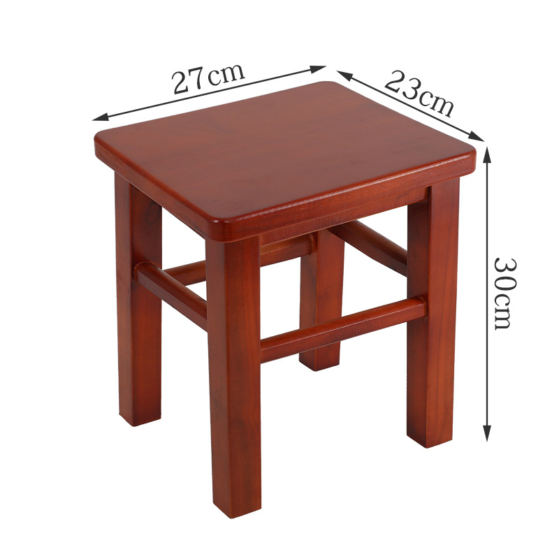 Solid wood square stool 30CM crabapple color