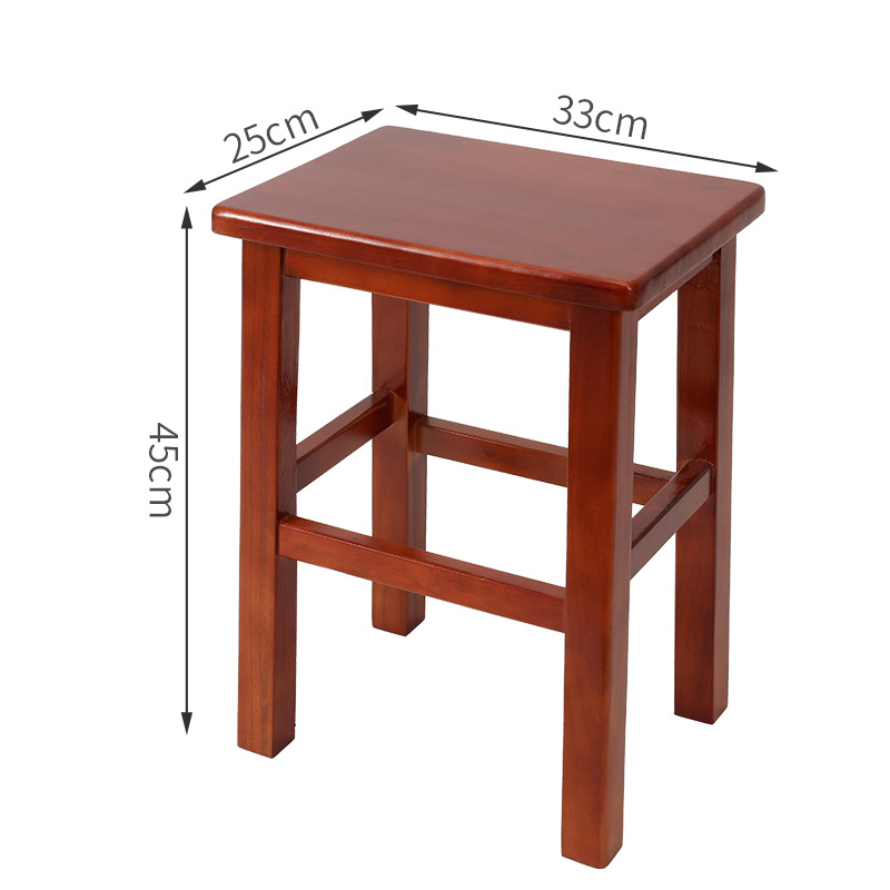 Solid wood square stool 45CM crabapple color