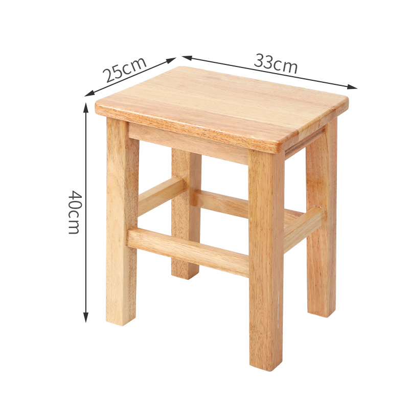 Thick long square stool 40CM wood color