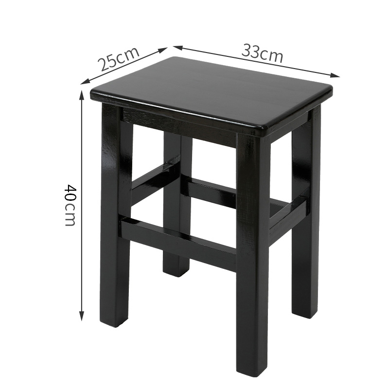 Thick long square stool 40CM black